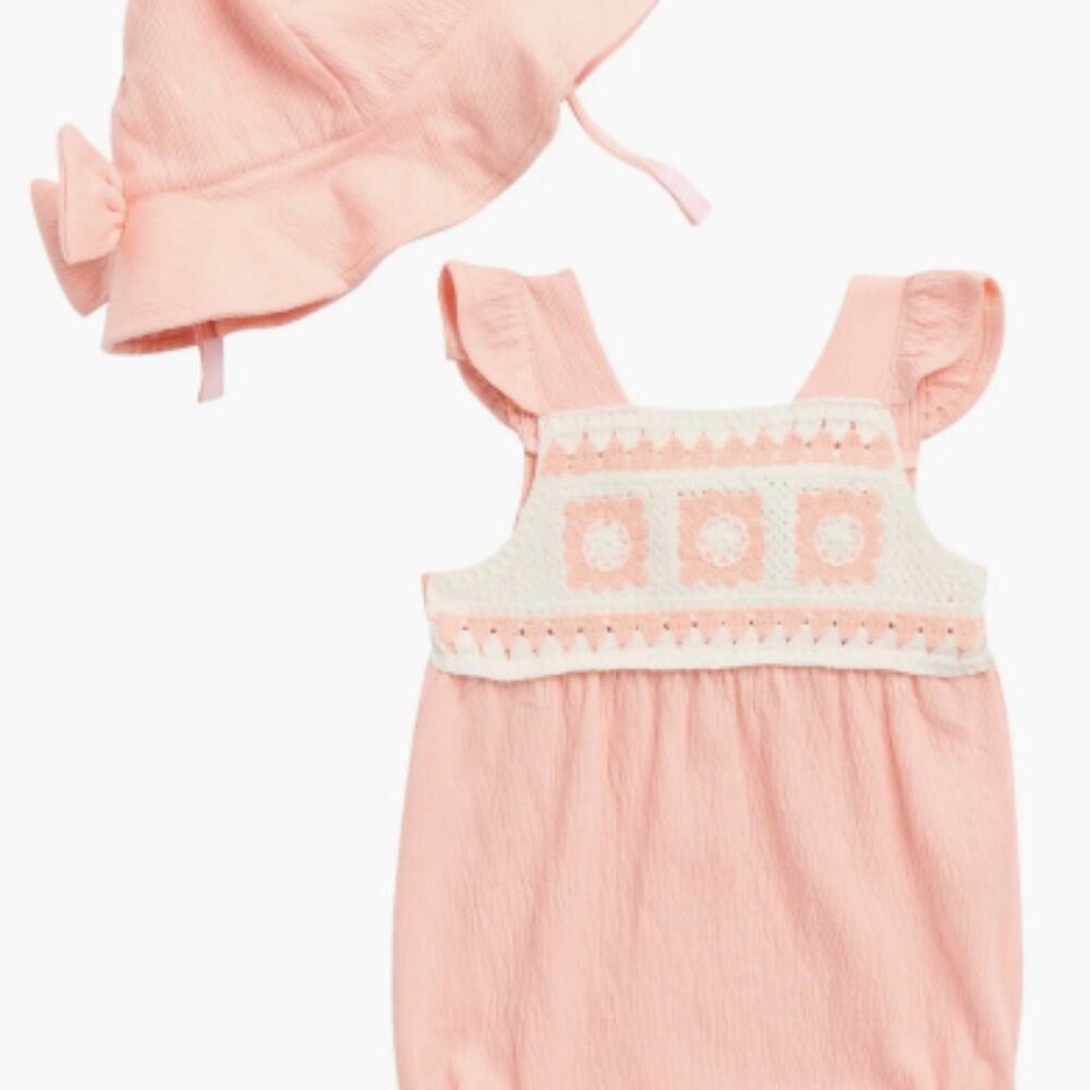 Nicole Miller Bubble Romper and Hat Set